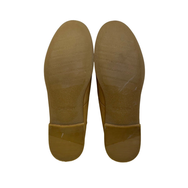 Sperry Women’s Tan Leather Embossed Anchor Design Casual Slip-On Loafers Size 10