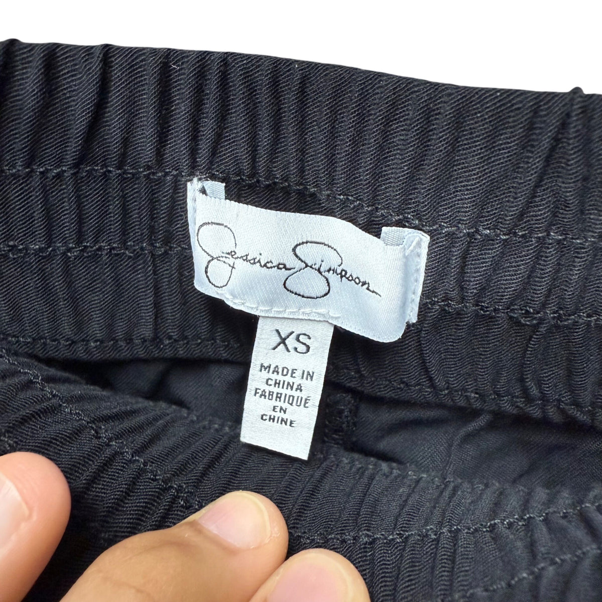 Jessica Simpson Womens Black Elastic Waist Stretch Pants XS Casual Lightweight