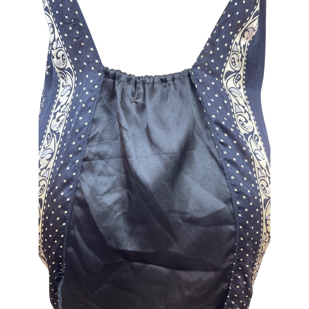 Forever Halter Neck Black & Gold Blouse With Chain Detail Paisley Size M - New