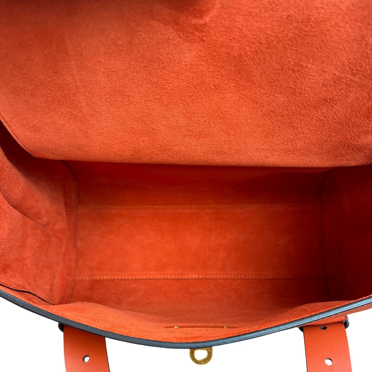 Escada Tropical Orange Leather Suede  Adjustable Strap W Padlock Women Tote Sz M