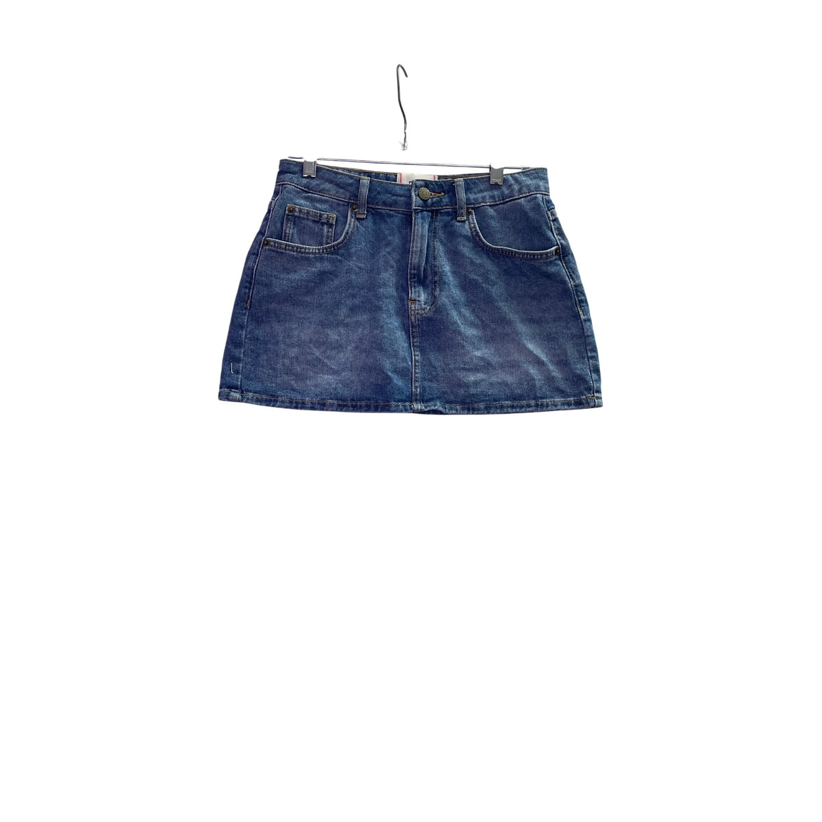 BDG Womens Blue Denim Mini Skirt Cotton Casual Front & Back Pockets Size Small