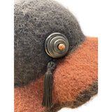 Handmade Susan Salomon Black & Rust Wool Felt Cloche Hat