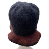 Handmade Susan Salomon Black & Rust Wool Felt Cloche Hat