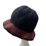 Handmade Susan Salomon Black & Rust Wool Felt Cloche Hat