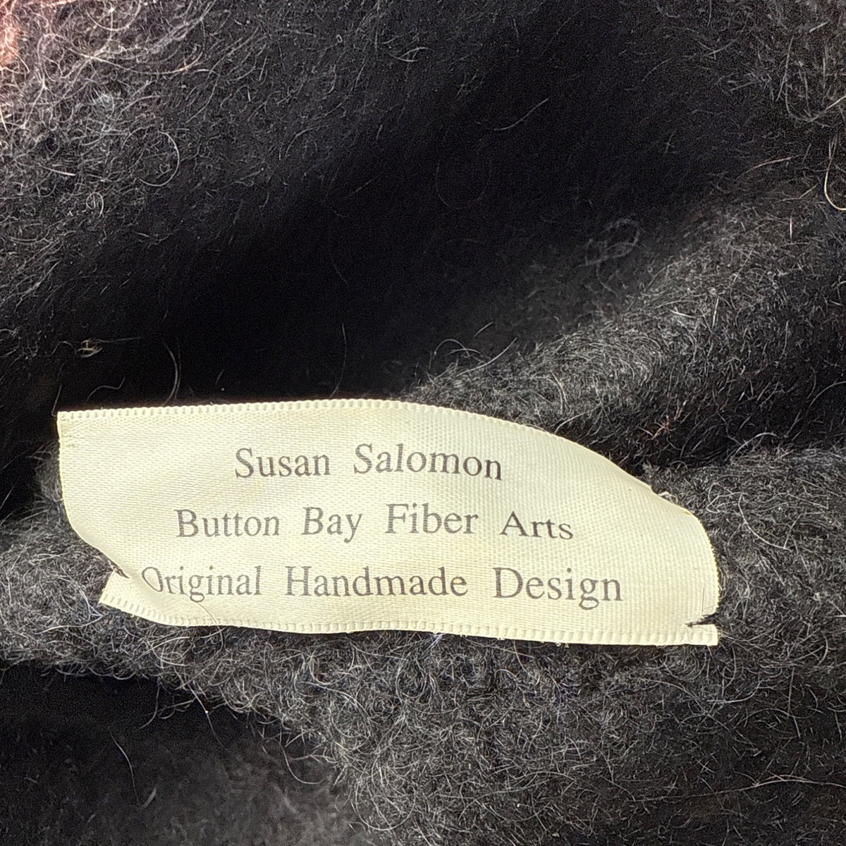 Handmade Susan Salomon Black & Rust Wool Felt Cloche Hat