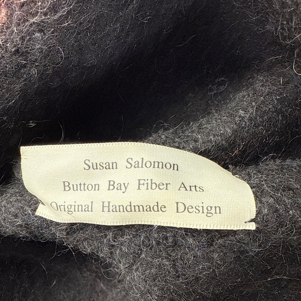 Handmade Susan Salomon Black & Rust Wool Felt Cloche Hat