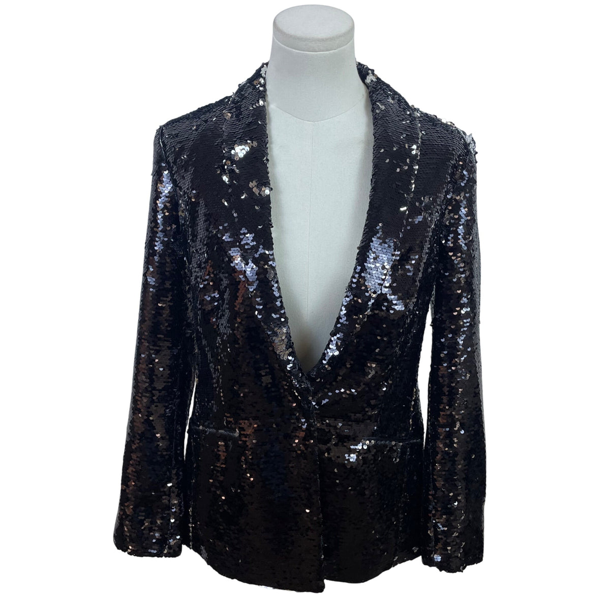 Inc International Concepts Womens Black Sequin  Blazer  Formal Jacket Sz M