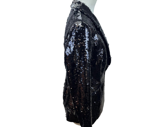 Inc International Concepts Women's Black Sequin Blazer Formal Jacket Size M