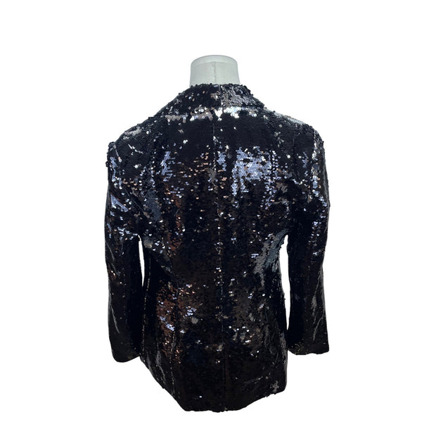 Inc International Concepts Womens Black Sequin  Blazer  Formal Jacket Sz M