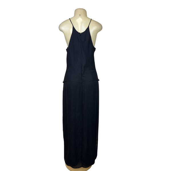 Chelsea Nites Women's Black Sleeveless Beaded Jumpsuit With Back Zipper Size 14