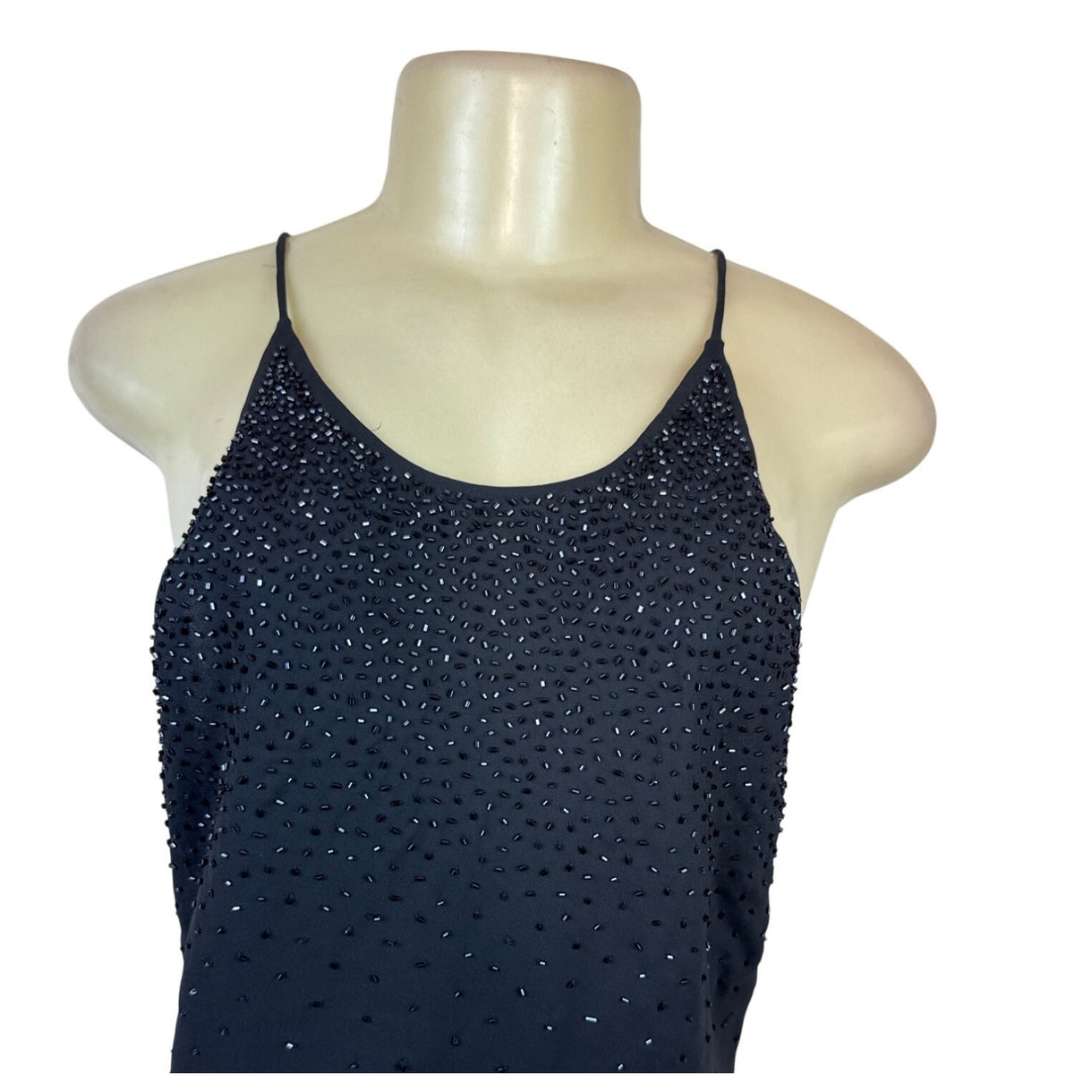 Chelsea Nites Women's Black Sleeveless Beaded Jumpsuit With Back Zipper Size 14