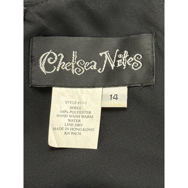 Chelsea Nites Women's Black Sleeveless Beaded Jumpsuit With Back Zipper Size 14