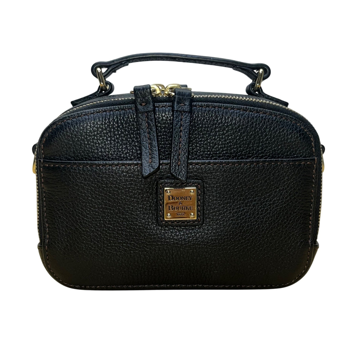 Dooney & Bourke Womens Black Leather Adjustable Strap Belvedere Crossbody Bag