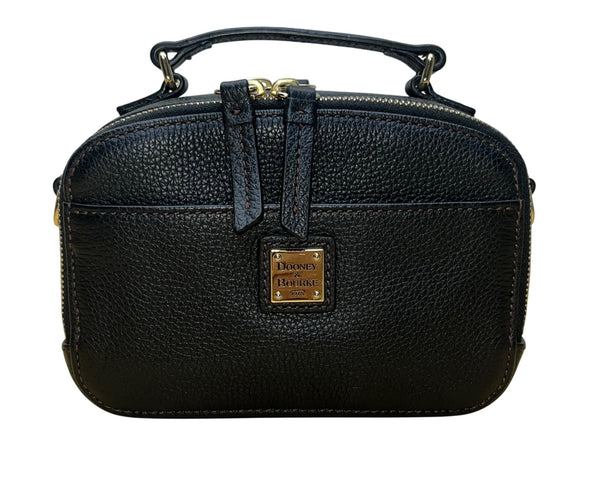 Dooney & Bourke Womens Black Leather Adjustable Strap Belvedere Crossbody Bag