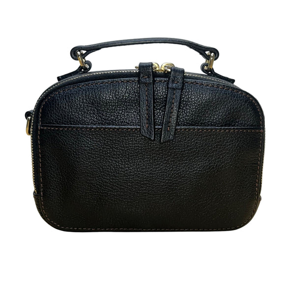 Dooney & Bourke Womens Black Leather Adjustable Strap Belvedere Crossbody Bag
