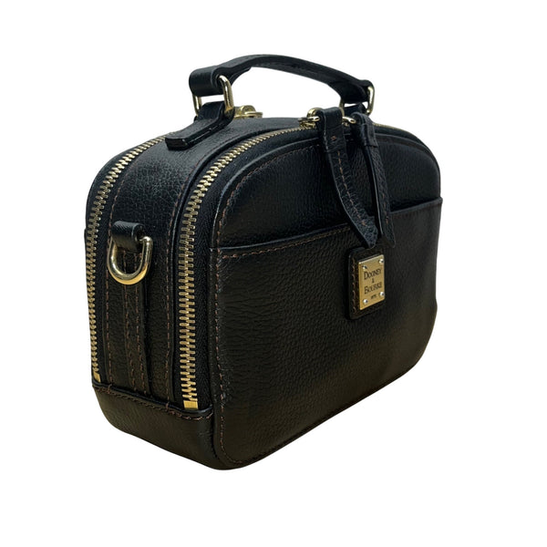 Dooney & Bourke Womens Black Leather Adjustable Strap Belvedere Crossbody Bag