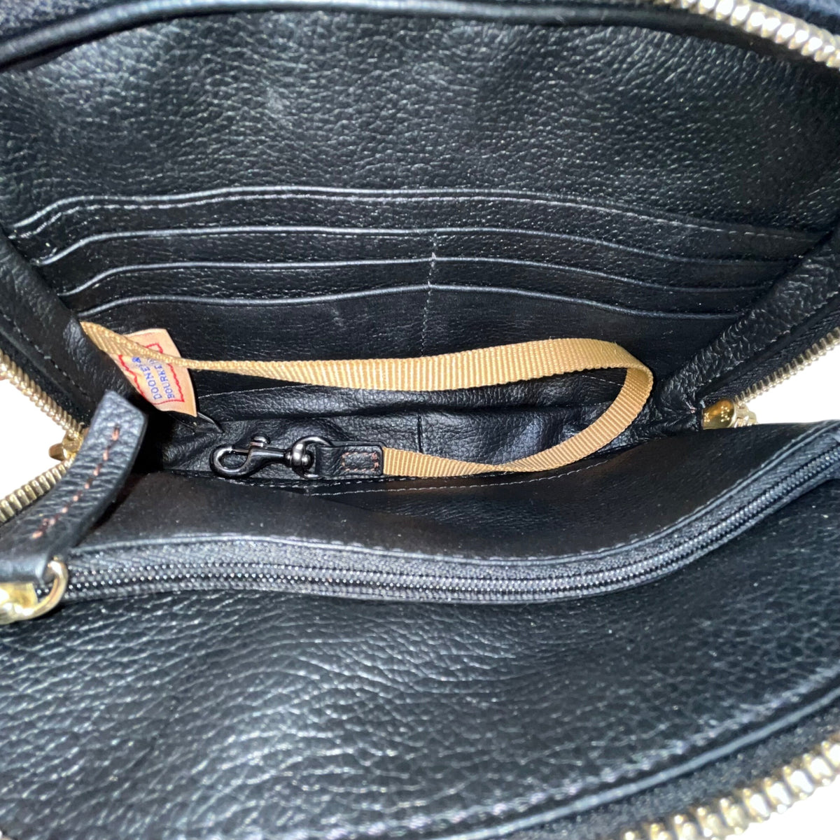 Dooney & Bourke Womens Black Leather Adjustable Strap Belvedere Crossbody Bag