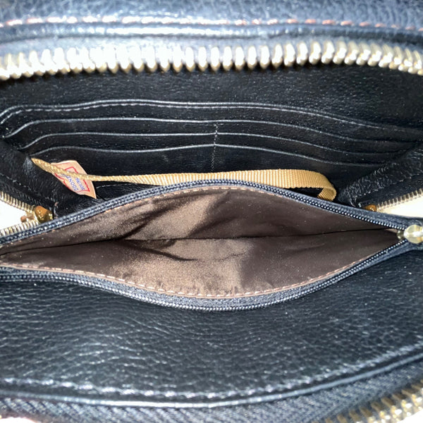 Dooney & Bourke Womens Black Leather Adjustable Strap Belvedere Crossbody Bag