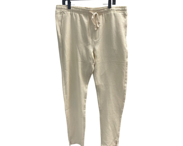 Nova Men Beige Cotton Blend Joggers XL Elastic Waist Pocketed