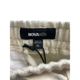 Nova Men Beige Cotton Blend Joggers XL Elastic Waist Pocketed
