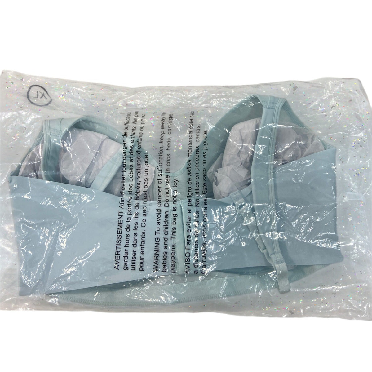 Rhonda Shear Two Pack Wireless Bras Light Blue & Print Size XL