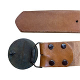 Vintage 1937 Mickey Mouse Brown Leather Belt With Metal Buckle