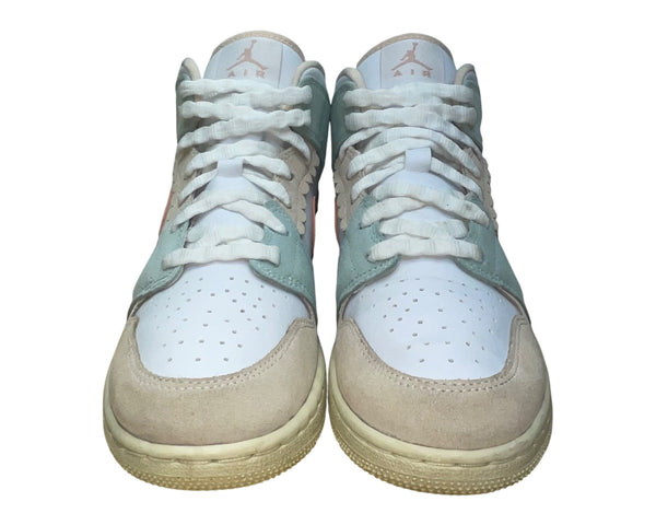 Nike Girls Pink Oxford Daybreak Pastel Air Jordan 1 Mid SE Sneakers Size 6.5Y