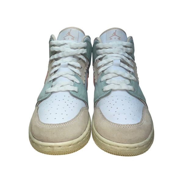 Nike Girls Pink Oxford Daybreak Pastel Air Jordan 1 Mid SE Sneakers Size 6.5Y