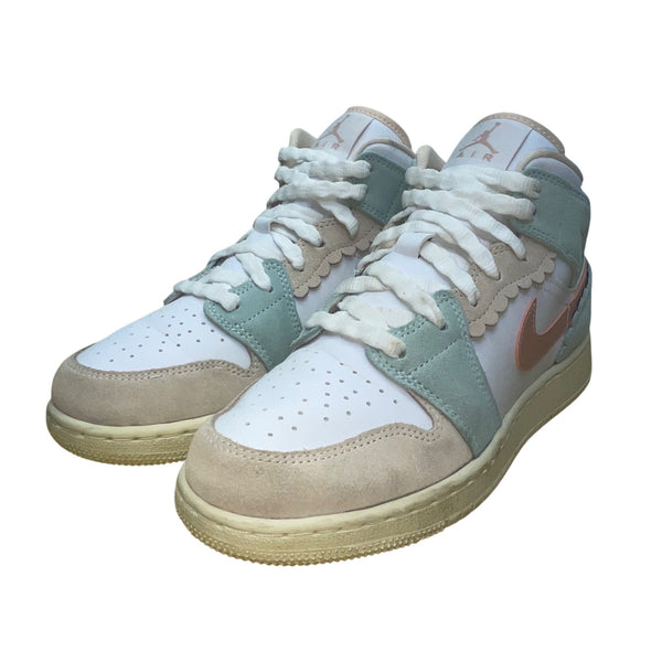 Nike Girls Pink Oxford Daybreak Pastel Air Jordan 1 Mid SE Sneakers Size 6.5Y