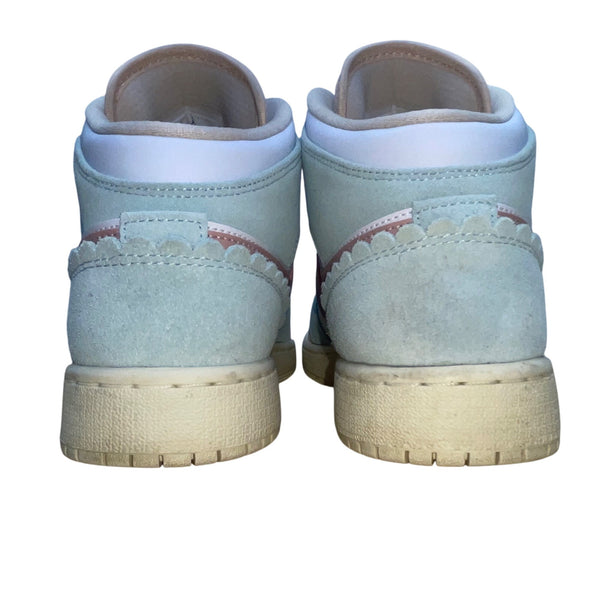 Nike Girls Pink Oxford Daybreak Pastel Air Jordan 1 Mid SE Sneakers Size 6.5Y