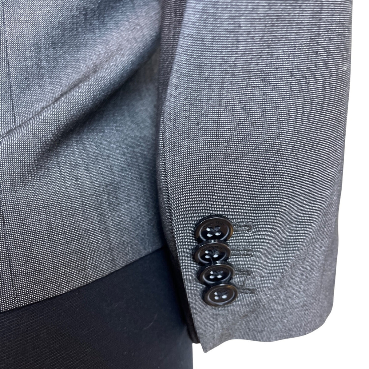 Calvin Klein Women’s Gray Cropped Blazer Jacket Sleeves Classic Fit Size 2 3/4