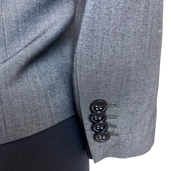 Calvin Klein Women’s Gray Cropped Blazer Jacket Sleeves Classic Fit Size 2 3/4
