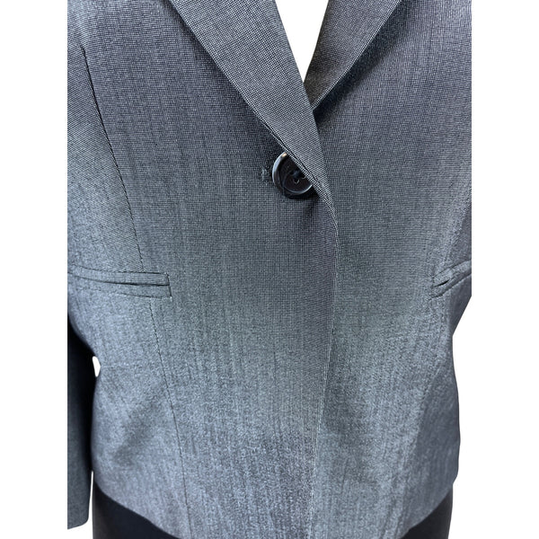 Calvin Klein Women’s Gray Cropped Blazer Jacket Sleeves Classic Fit Size 2 3/4
