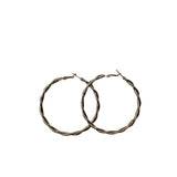 Silver Twisted Hoop Earrings For Women