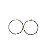 Silver Twisted Hoop Earrings For Women