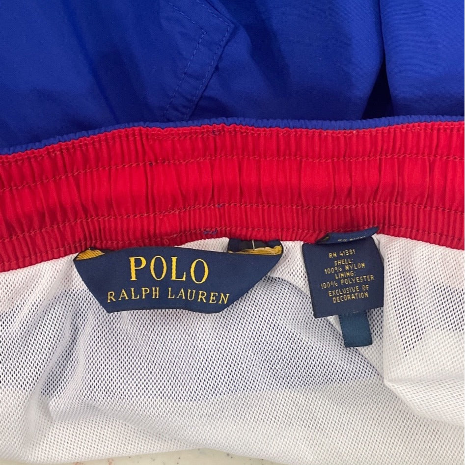 Polo Ralph Lauren Mens Blue Nylon Swim Trunks Mesh Lining Elastic Waist Drawstring XXL