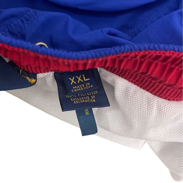 Polo Ralph Lauren Mens Blue Nylon Swim Trunks Mesh Lining Elastic Waist Drawstring XXL