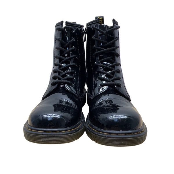 Dr. Martens Youth Black Patent Leather With Side Zipper Lace-Up Boots Size 5 US