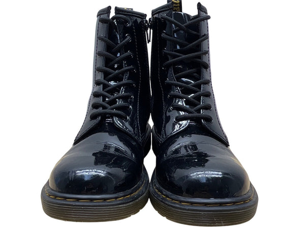 Dr. Martens Youth Black Patent Leather With Side Zipper Lace-Up Boots Size 5 US