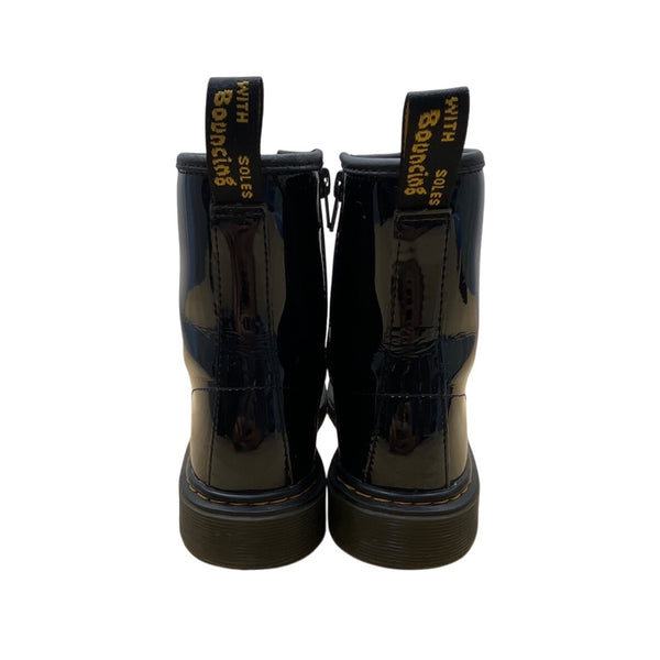 Dr. Martens Youth Black Patent Leather With Side Zipper Lace-Up Boots Size 5 US