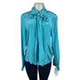 Jones Wear Essentials Women’s Teal Tie Neck Blouse Long Sleeve Size 6