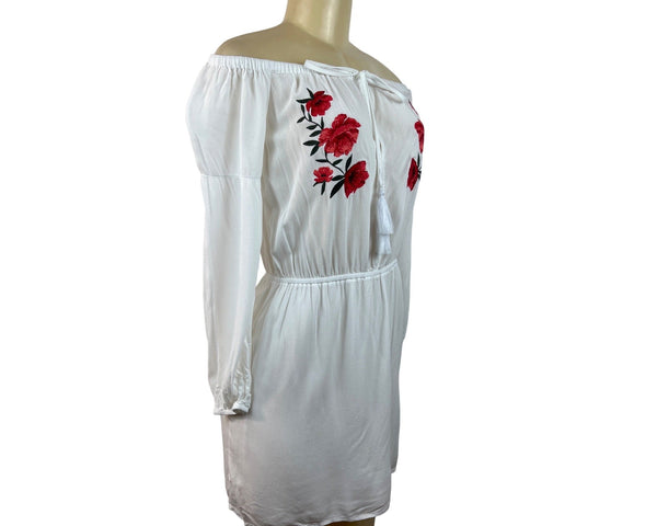 L.A Hearts Women's White Blousson Dress Sz M