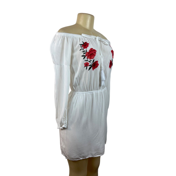 L.A Hearts Women's White Blousson Dress Sz M