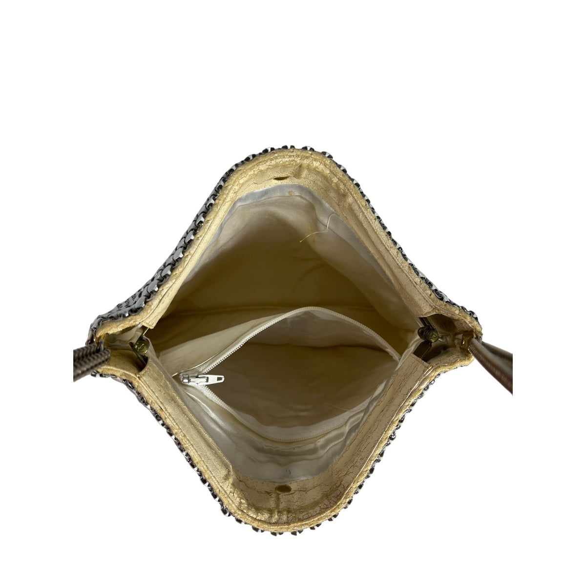 Vintage Woman’s White & Silver Elegant White Metal Mesh Evening Purse Sz S