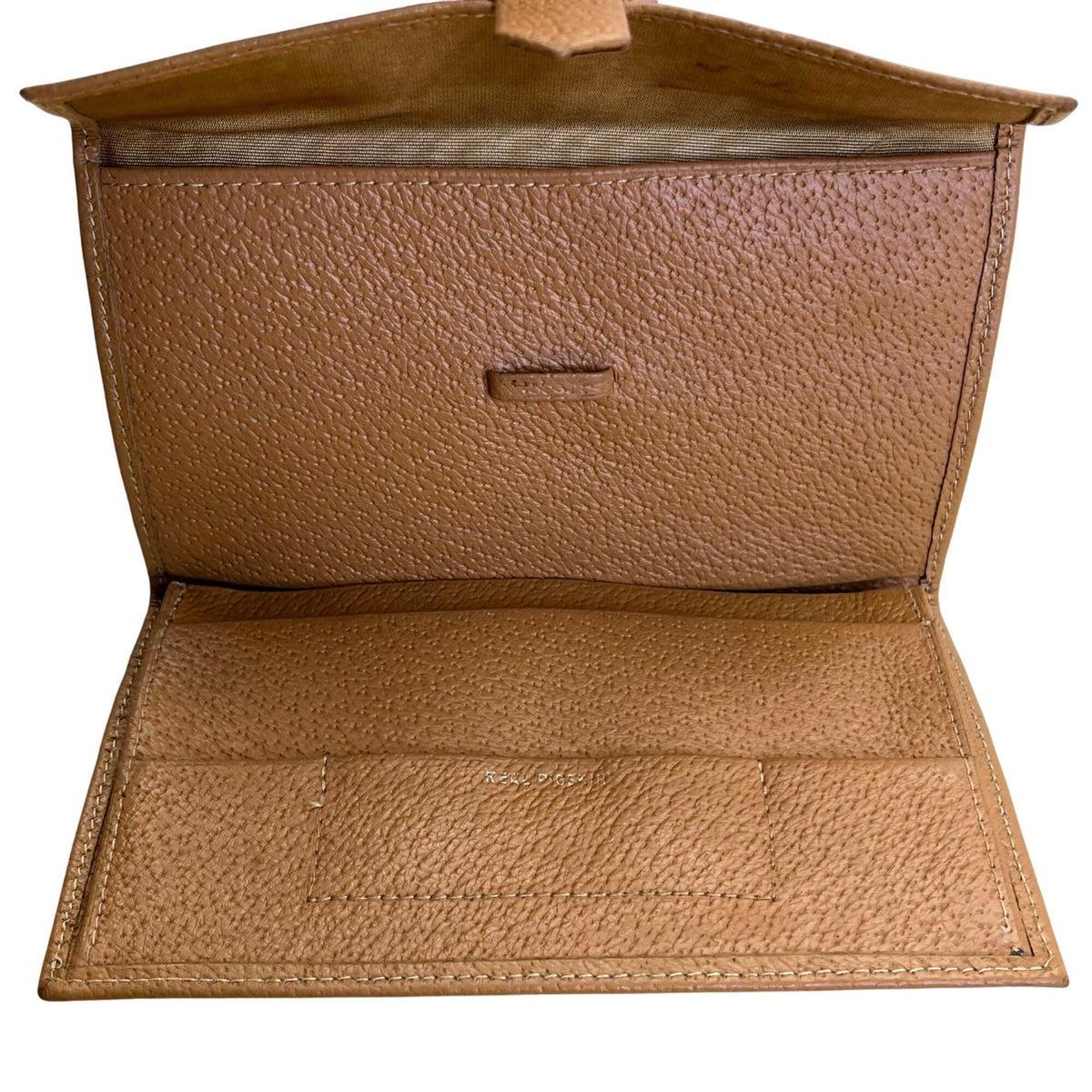 Vintage Handmade Men’s Tan Real Pigskin Card Holder Cover Wallet Size M