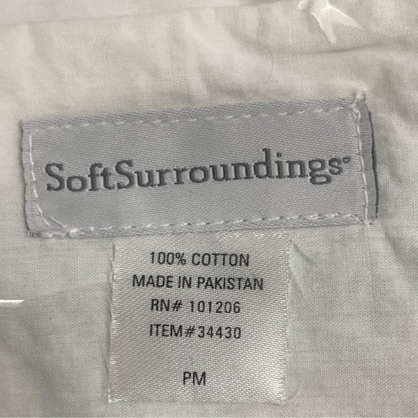 Softsurroundings White Embroidered Women's Tunic with Beaded Accents Size PM