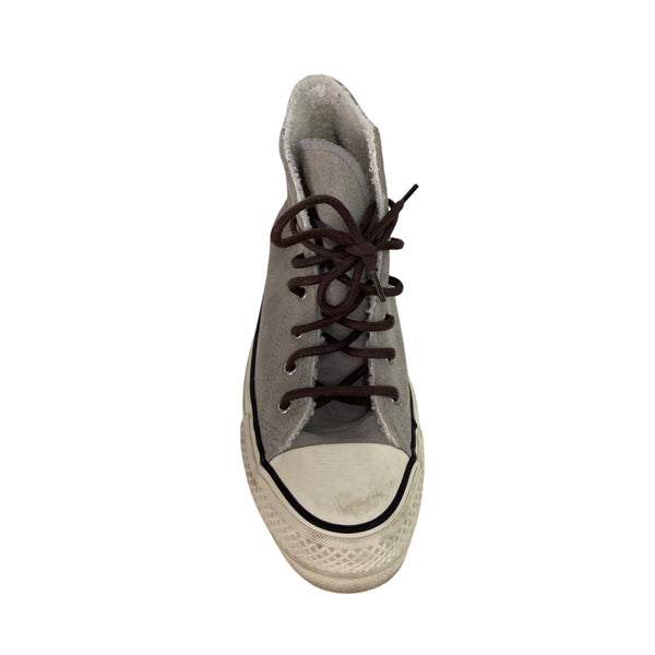 Converse Womens Grey High Top Winter Sneakers Size 5 Leather Faux Fur Lined Rubber Sole