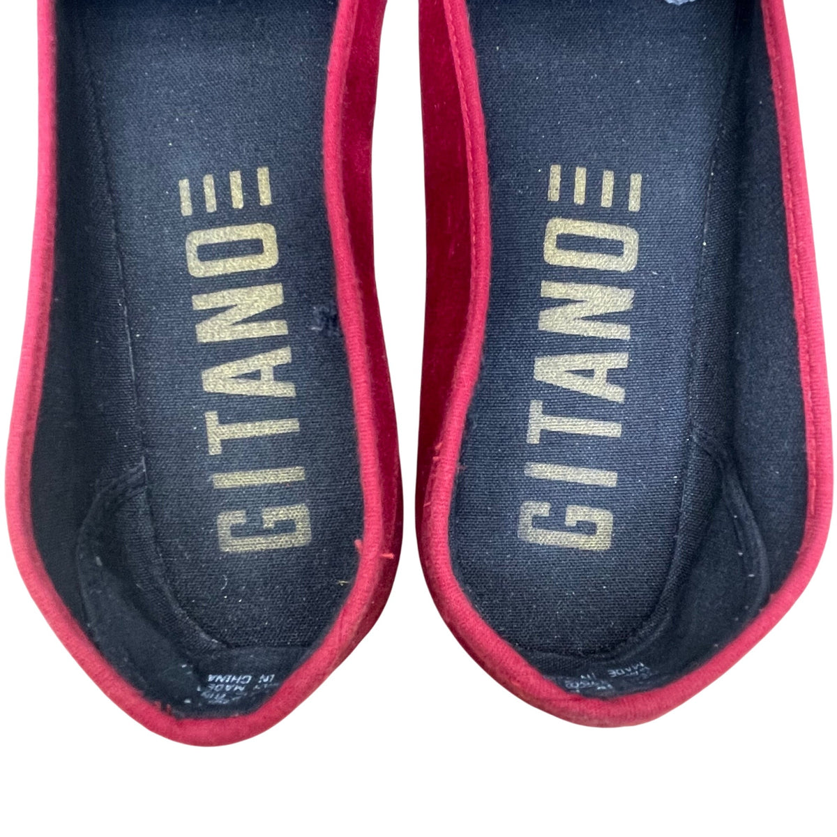 Vintage Gitano Women’s Red Velvet Embroidered Slip-On Flats Size 10-10.5
