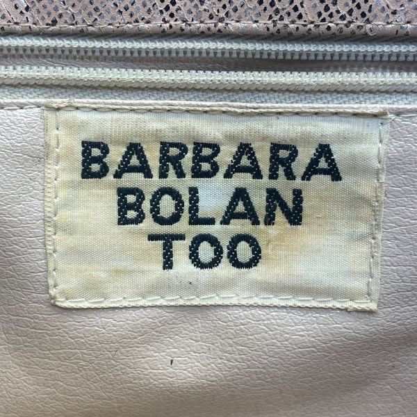 Barbara Bolan Too Womens Rose Gold Faux Leather With Bow Detail Crossbody Bag