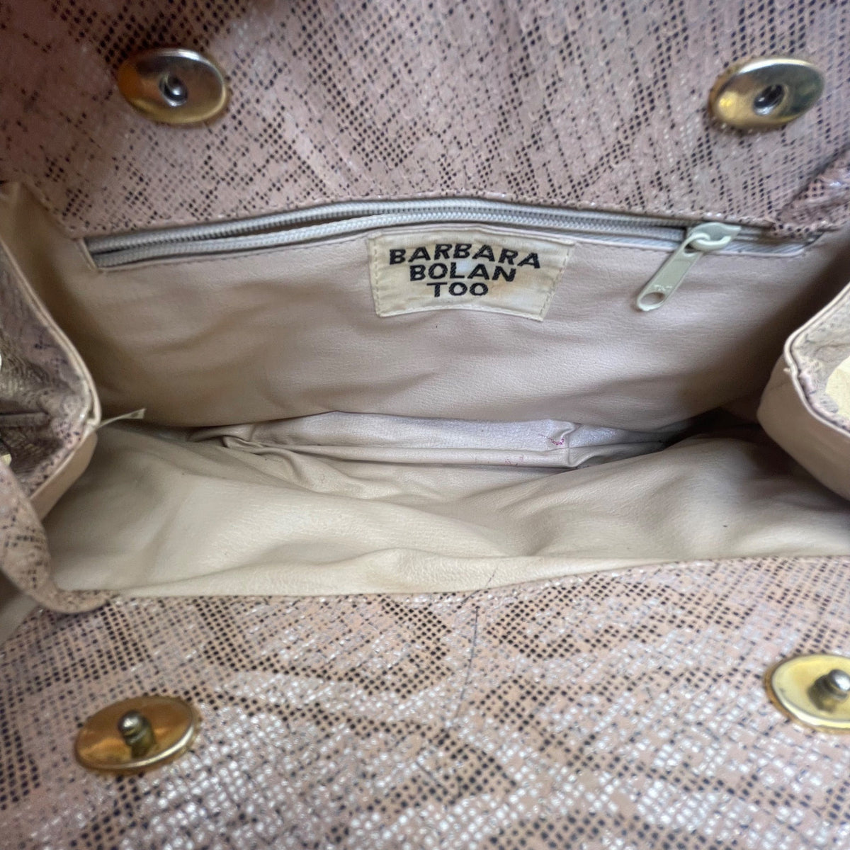 Barbara Bolan Too Womens Rose Gold Faux Leather With Bow Detail Crossbody Bag